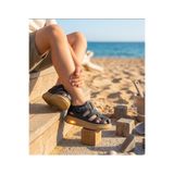 ZERA TREND Işıklı Cırt Cırtlı Kız Erkek Siyah Esnek Taban Ortapedik Çocuk Spor Sandalet Terlik
