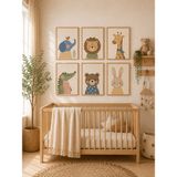 Zera Wall Mdf Tablo 6’lı Fil, Aslan, Zürafa, Timsah, Ayıcık ve Tavşan Temalı Set – Bebek ve Çocuk Odası Duvar Dekorasyonu - 15x21 - Çok Renkli