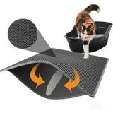 Zerabey Gri Kedi Tuvalet Önü Paspası 10 x 15 cm Elekli Yapı ile Kolay Temizlik Sağlar