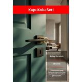 Zeraf Ev Lüks Zarafet Kare Rozetli Alüminyum Kapı Kolu Oda Uyumlu Kapı Kulp Mat Siyah - Altın