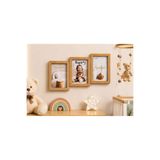 ZERAFET 3lü Yapışık Ahşap Duvar Çerçevesi – Poster ve Fotoğraf Çerçevesi Salon Ahşap Tablo, Bebek Odası Çerçeve (10*15CM)