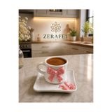 ZERAFET FİYONKLU TEKLİ KAHVE FİNCANI TAKIMI (PEMBE)