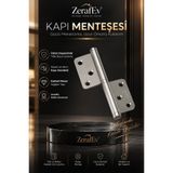zerafev 2 Adet Gri Metal Kapı Menteşe - Güçlü Mekanizma Dayanıklı Metal Kapı Menteşesi
