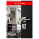 zerafev Larua Kare Rozetli Alüminyum Kapı Kolu (Oda/Yale/WC) Saten - Mat Altın