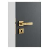 zerafev PREMİUM AHENK KARE ROZETLİ KAPI KOLU (ODA-WC-YALE KİLİT TİPLERİ)(TAKIM) ALTIN