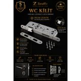 zerafev WC İç Kapı Kilidi Nikel Yüksek Kalite Metal (5 Yıl Garanti) 40 X 23 MM 40'LIK KİLİT