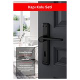zerafev Zarafet Gizem Aynalı Alüminyum Kapı Kolu (Oda/Yale/WC) Mat Siyah