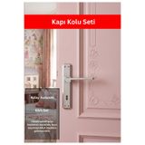 zerafev Zarafet Gizem Aynalı Alüminyum Kapı Kolu (Oda/Yale/WC) Nikel-Saten