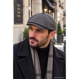 ZERAMİNE Erkek Kaşe Kasket Füme 8 Parça Kışlık İngiliz Model Newsboy Şapka Kep