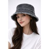 ZERAMİNE Kadın Denim Bucket Şapka Siyah