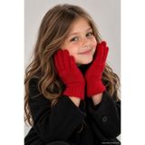 ZERAMİNE Peluş Çocuk Eldiven 4-9 Yaş Kırmızı
