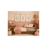 Zerawall 3 Parça MDF Tablo Seti Çiçek Buketleri ve Balerin Kız – Pembe Bale Temalı Bebek ve Kız Çocuk Odası Duvar Dekorasyonu