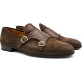 Zerbay Nebo Microlight Taban Desenli Süet Deri Erkek Klasik Ayakkabı, Monkstrap, Loafer - Kahve