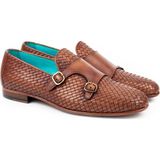 Zerbay Taranaki Kösele Taban Deri Loafer Klasik Ayakkabı Örgü Desenli Klasik Ayakkabı Monkstrap