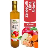 Zerdeçallı Elma Sirkesi 500 ml - Organik Doğal Fermente - 0,50 lt