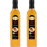 Zerdeçallı Elma Sirkesi 500 ml x 2 Adet Doğal Fermantasyon Içilebilir Katkısız Cam Şişe - 0,5 L