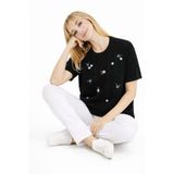 ZERELLE COLLECTİON ZERELLE KADIN çiçek nakış detaylı özel tasarım tişört