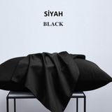 Zeren Home %100 Pamuklu 50X70 Yastık Kılıfı Pillow Case 4lü Paket - 50 x 70 Cm - Siyah