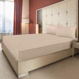Zeren Home %100 Pamuklu Çift Kişilik Lastikli Çarşaf - 160 x 200 - Bej