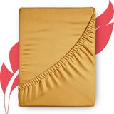 Zeren Home %100 Pamuklu Çift Kişilik Lastikli Çarşaf - 160 x 200 - Hardal