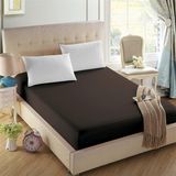 Zeren Home %100 Pamuklu Çift Kişilik Lastikli Çarşaf - 160 x 200 - Kahverengi