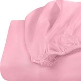 Zeren Home %100 Pamuklu Çift Kişilik Lastikli Çarşaf - 160 x 200 - Pembe