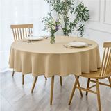 Zeren Home 130x130 cm Cappucino Sıvıya Dayanıklı Yuvarlak Dertsiz Masa Örtüsü