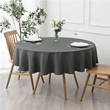 Zeren Home 150x150 cm Antrasit Sıvıya Dayanıklı Yuvarlak Dertsiz Masa Örtüsü