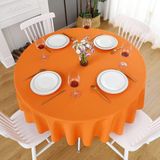 Zeren Home 150x150 cm Turuncu Sıvıya Dayanıklı Yuvarlak Dertsiz Masa Örtüsü
