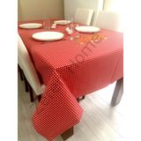 Zeren Home 170x170 cm Sıvı Geçirmez Dertsiz Mini Piti Kare Kırmızı Masa Örtüsü