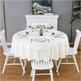 Zeren Home 180x180 cm Krem Sıvıya Dayanıklı Yuvarlak Dertsiz Masa Örtüsü
