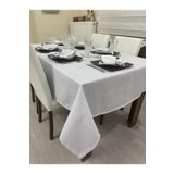 Zeren Home Beyaz Keten Görünümlü Dertsiz Masa Örtüsü