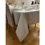 Zeren Home Elite Masa Örtüsü + Runner Takım | Lekeye Dayanıklı Simli Gri