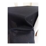 Zeren Home Etamin Dokulu Keten Görünümlü Dertsiz Masa Örtüsü Siyah 150 x 300