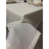 Zeren Home Keten Görünümlü Dertsiz 13 Parça Krem 150 x 300 cm Masa Örtüsü