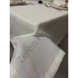 Zeren Home Keten Görünümlü Dertsiz Krem 150 x 200 cm Masa Örtüsü