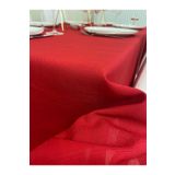 Zeren Home Keten Görünümlü Dertsiz Masa Örtüsü Kırmızı 13 Parça, 160 x 200