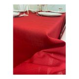 Zeren Home Keten Görünümlü Dertsiz Masa Örtüsü Kırmızı 13 Parça, 160 x 400