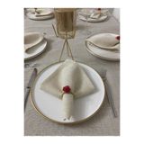 Zeren Home Keten Görünümlü Linen Simli Peçete Gold 35 X 35-8 Adet