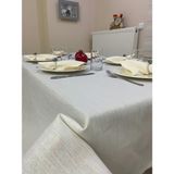 Zeren Home Keten Görünümlü Simli Dertsiz Krem Masa Örtüsü