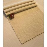Zeren Home Keten Görünümlü Simli Linen Gold Runner 40 x 160