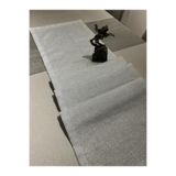 Zeren Home Keten Görünümlü Simli Linen Gümüş Runner 40 x 160 cm