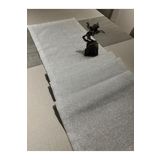 Zeren Home Keten Görünümlü Simli Linen Gümüş Runner 40 X 160