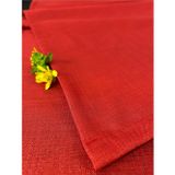 Zeren Home Keten Görünümlü Simli Linen Kırmızı Runner 40 x 160