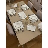 Zeren Home Meral Kurşun Colection Polyester Keten Dertsiz Masa Örtüsü Kapuçino - 140 x 220 cm - Cappuccino
