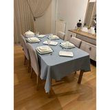 Zeren Home Meral Kurşun Colection Polyester Keten Dertsiz Masa Örtüsü Maldiv - 150 x 220 cm - Derin Mavi