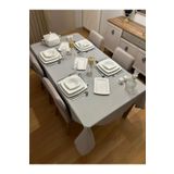 Zeren Home Meral Kurşun Collection Polyester Keten Simli Masa Örtüsü Gri