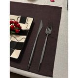 Zeren Home Meral Kurşun Collection Simli Dertsiz Amerikan Servisi 35X45 - 4 Adet - Siyah - 35 x 45 cm