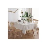 Zeren Home Naturel Püsküllü Masa Örtüsü Düz Pamuk Keten Otantik 150 x 220