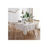Zeren Home Naturel Püsküllü Masa Örtüsü Düz Pamuk Keten Otantik 150 x 260